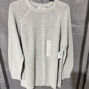 Gray cable sweater